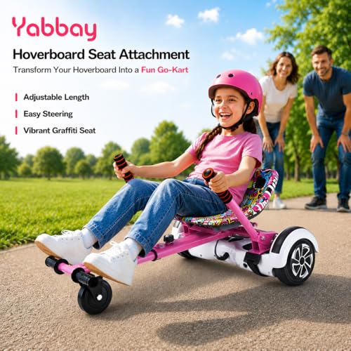 Yabbay Pink Eco-Friendly Hoverboard Seat Attachment for Kids - Safe & Easy to Install