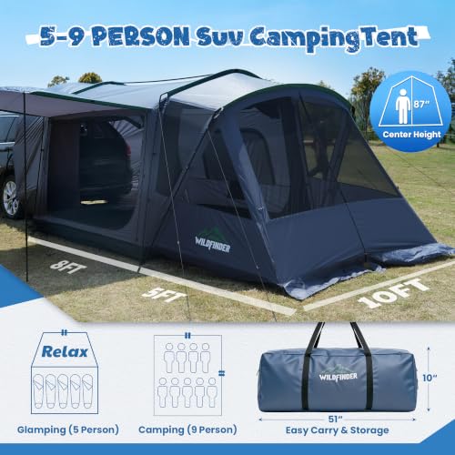 WildFinder 5-9 Person SUV Tent with Screen Porch & Awning, Waterproof & UV Protected