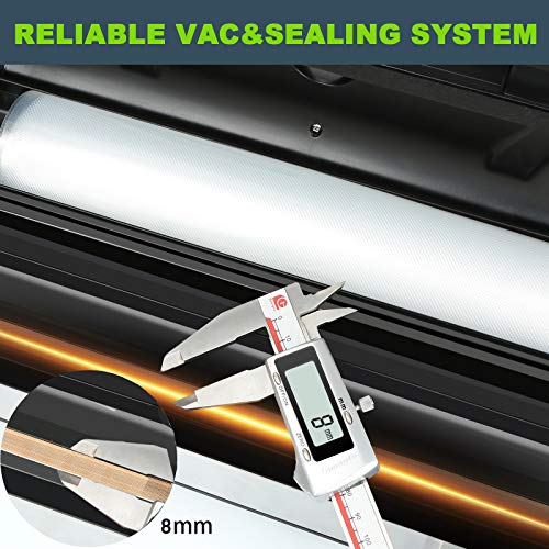 Potane Commercial Vacuum Sealer with Built-in Cutter & Bag Storage - 20 ft Rolls