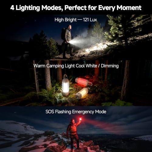 Rechargeable LED Camping Lantern with 4 Light Modes & Long Battery Life