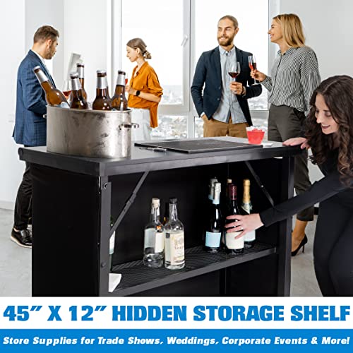 GoBar PRO Commercial Portable Bar Table - Standard with Skirt & Carry Case