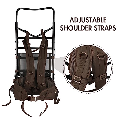 Timber Ridge Aluminum Frame Hiking Backpack - Lightweight & Foldable for Camping & Travel