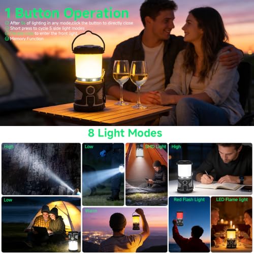 Banral 2000LM Rechargeable Camping Lantern Flashlight - 1 Pack, Super Bright LED Light