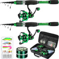 Ghosthorn 6ft Telescopic Spinning Fishing Rod & Reel Combo with Carry Case 2-Pack