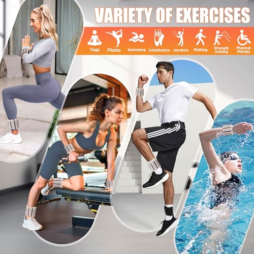 Begej Ankle & Wrist Weights Set of 2 - Beige 2 lb Pair Adjustable for Pilates Walking
