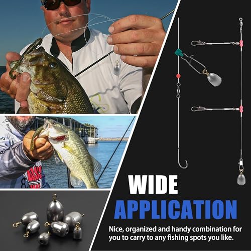 62pcs Lead-Free Fishing Weights Kit with Swivels for Saltwater and Freshwater Fishing