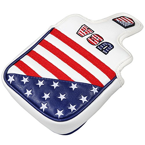Large Putter Headcover with Magnetic Closure for Golf Clubs - USA Flag Design