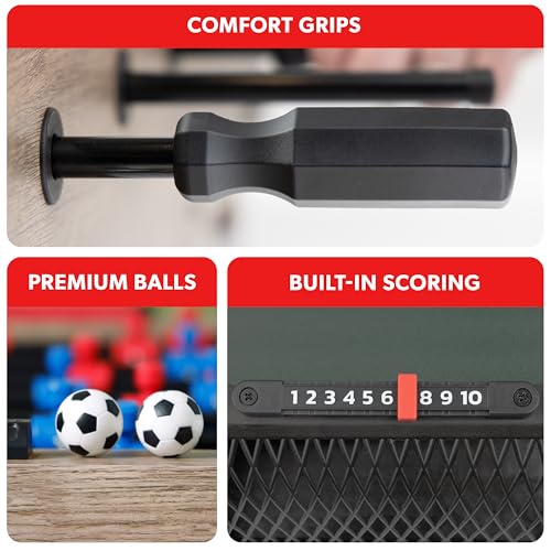 Oak Variation 32 Inch Tabletop Foosball Game Set - Portable & Modern Design