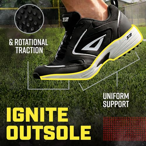 3N2 Mofo Turf Shoes for Men and Women Black 11.5 Baseball Softball Trainers
