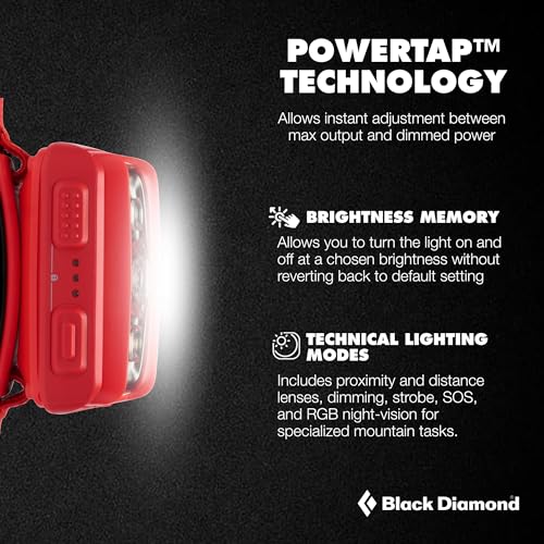 BLACK DIAMOND Storm 550 Octane Rechargeable USB-C Headlamp – Dimmable, Waterproof, Outdoor Camping & Hiking Light