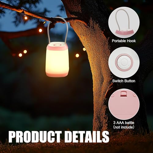 Portable LED Camping Lantern 2 Pack Water-Resistant Emergency Lights with 3 Modes