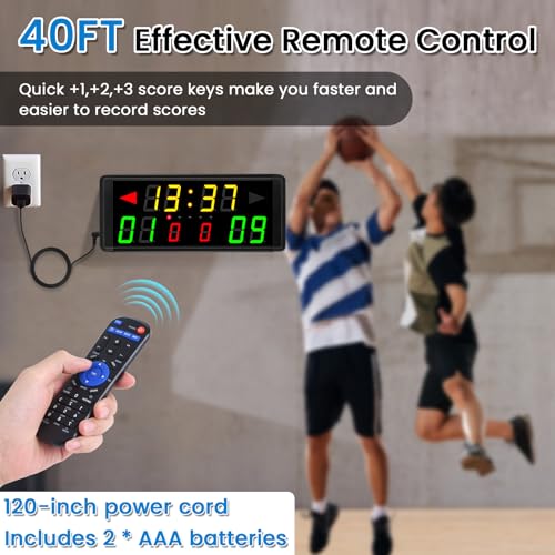Large Digital Scoreboard with Remote & Tripod - Basketball, Football & More