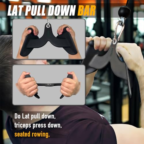 8-Inch Lat Pulldown Bar for Cable Machine Home Gym Strength Training