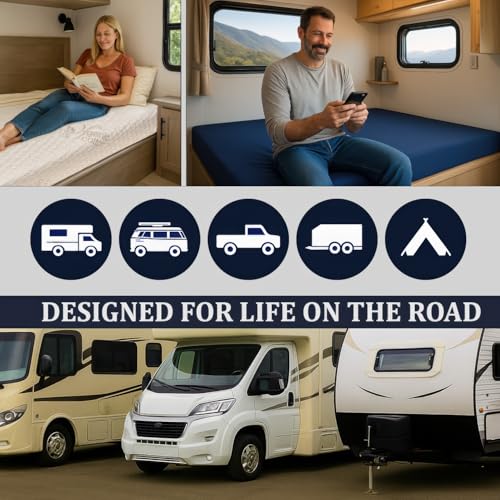 Foamma 48x75 Inch Firm RV Mattress Replacement - Support for Camper Truck