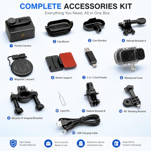 LZQCLUX 4K Mini Body Camera with 64GB, Waterproof Action Cam for Cycling & Vlogging