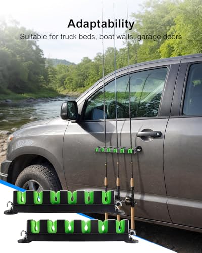 Magnetic Fishing Rod Holder Pair - Vertical Storage for Boat Truck Garage