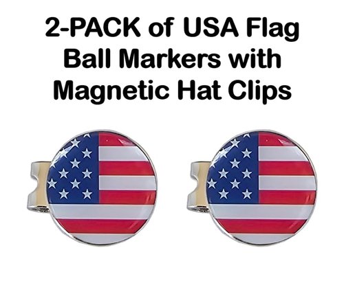 Scale Wear Design USA Flag Magnetic Golf Ball Marker with Hat Clip Holder for Golf Gloves Hats Bags Caps Visor Belt Mens Womens Adult Gift (4)