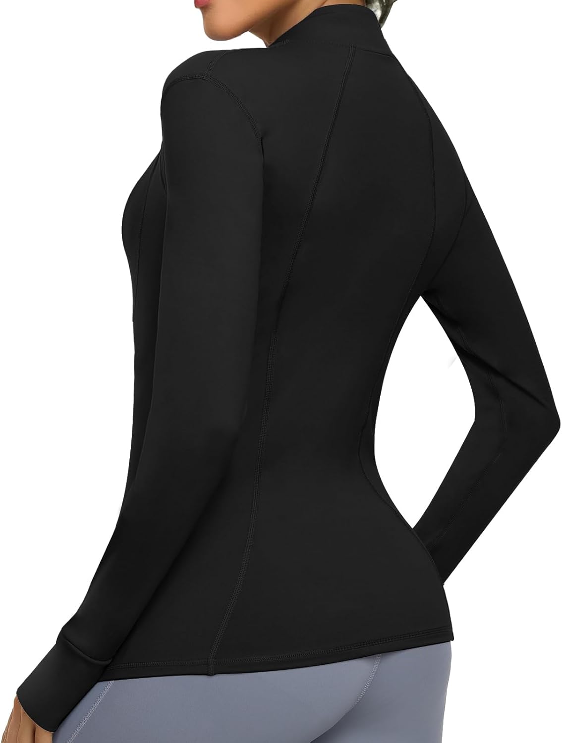 Skiennix Women's Athletic Full Zip Jacket - Lightweight, Slim Fit Workout Wear with Pockets & Thumb Holes