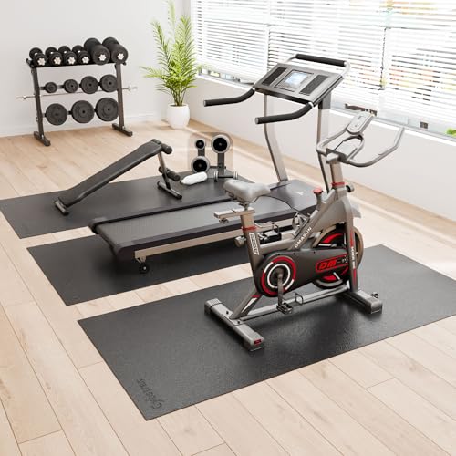 Cybstrax 90"L x 40"W x 0.2" Thick Exercise Equipment Mat for Bike, Treadmill, Yoga, Elliptical