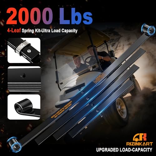 RIZINKART Heavy-Duty 4-Leaf Golf Cart Rear Leaf Spring Kit for Club Car Precedent 2004+