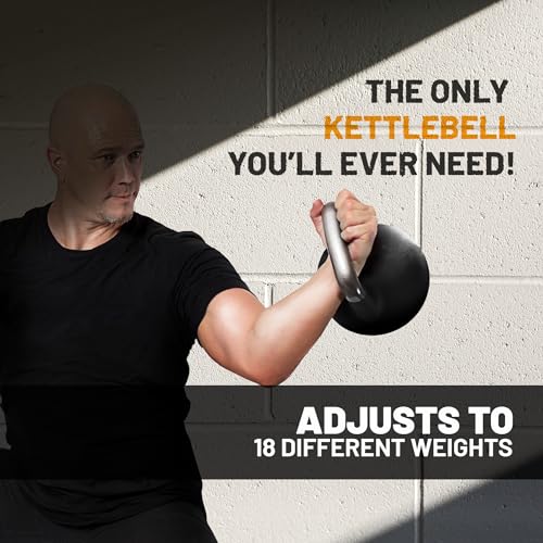 Adjustable Kettlebell Set 18-20.5kg with Steel Shell & 35mm Handle - Home Gym Equipment - Variation of 20.5kg