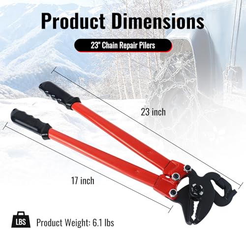 YHK 23-Inch Snow Tire Chain Repair Pliers, Heavy-Duty Chain Opening & Closing Tool