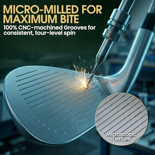 Alvo Golf Full Face Wedge Set Satin Chrome 52°, 56°, 60° for Men - Right Hand