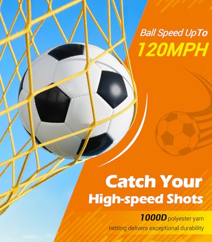 MoKo 12x6 FT Soccer Goal with Yellow Precision Target, Portable Indoor & Outdoor Training Net