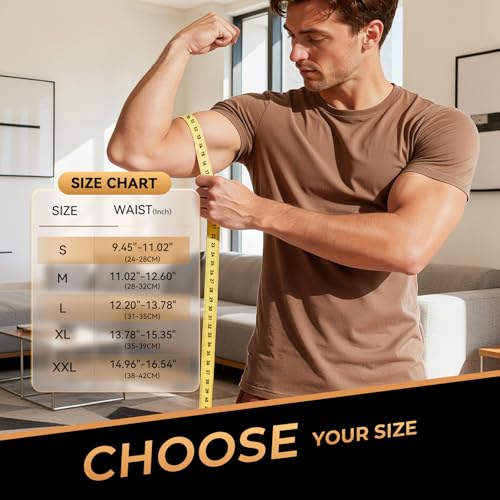 Deep Gold Copper Bicep Tendonitis Brace Large - Upper Arm Compression Sleeve