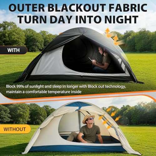GEERTOP 2-Person Waterproof 4-Season Camping Tent with Blackout Sleep System