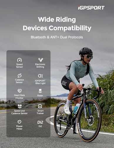 iGPSPORT BSC200S GPS Bike Computer Bundle - Wireless Navigation, 2.4" Screen, Waterproof