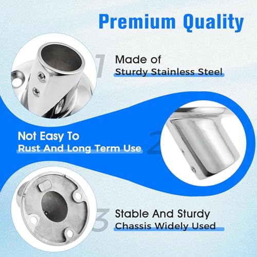 Heavy Duty Marine Stainless Steel Boat Hand Rail Fitting 7/8 Inch Diameter - 1 Piece