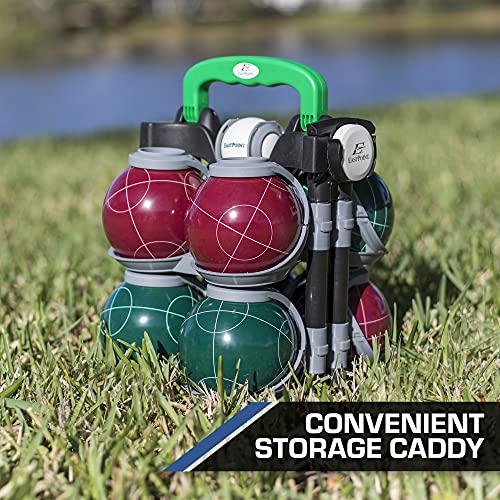 Outdoor Bocce Ball Set with 8 Regulation-Size Balls & Pallino - Portable & Durable Resin Construction