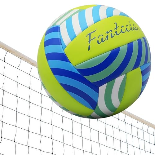 Size 5 Beach Volleyball with Pump - Soft Indoor Outdoor Training Ball