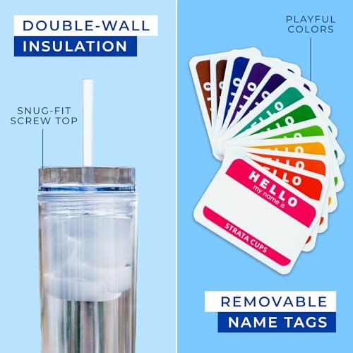 24 Pack Clear Reusable Acrylic Tumblers with Lids & Straws - 16oz Double Wall