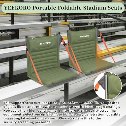 Inflatable Folding Seat with Back Support - Green 2 Pack Portable Camping Chair