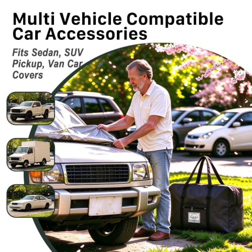 Car Cover Storage Bag 23-Gallon Waterproof Reusable Organizer for All-Weather Covers