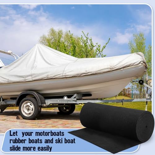 Boat Trailer Bunk Carpet Black 8 in X 65 ft 6mm Thick Marine Grade
