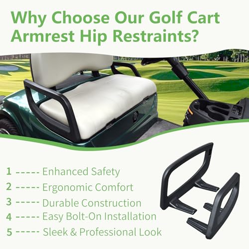 Golf Cart Arm Rest Hip Restraint Pair for Yamaha G29 Drive - OEM Compatible