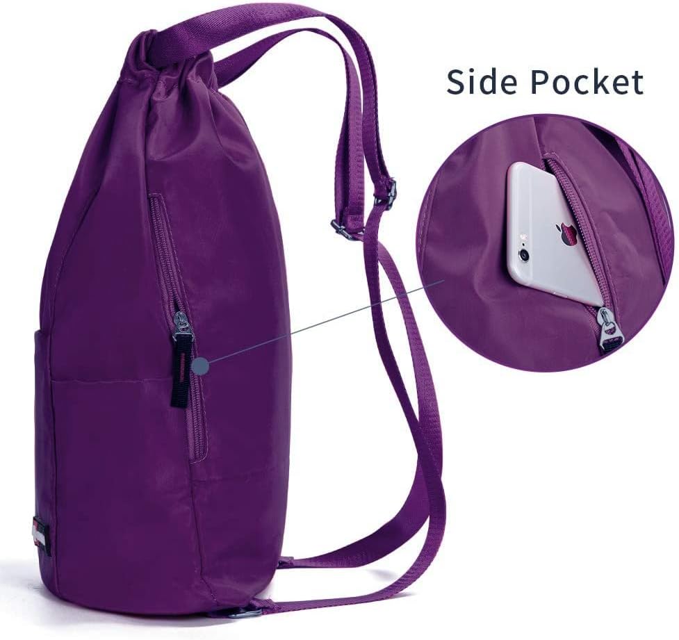 ZOORON Waterproof Gym Backpack - Versatile Drawstring Design for Men & Women | Mini Travel Daypack