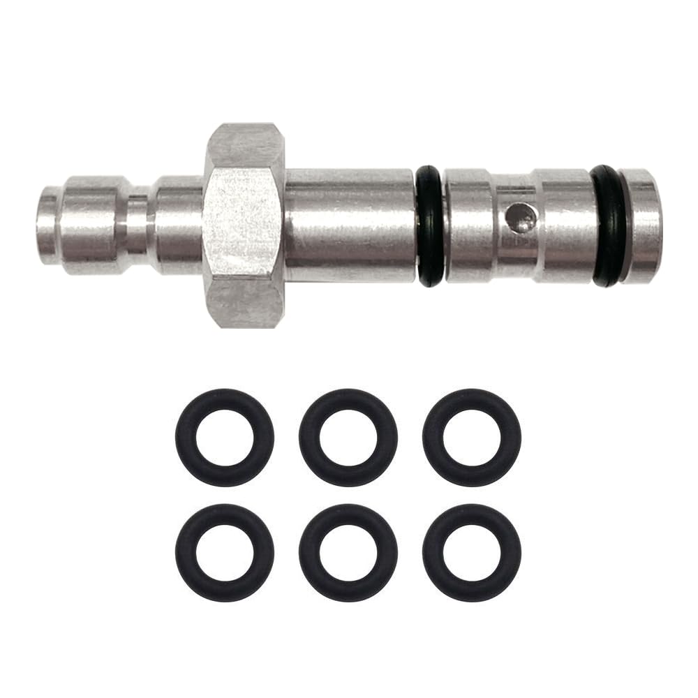 HMKUGO Paintball PCP Quick Filling Charging Probe Replacement Adapter, 9mm OD Air Tool Fitting for Filling Hole with Extra 6 O-Rings