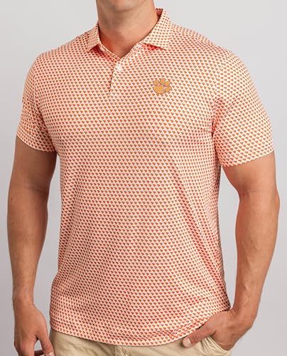 Warner Safari Clemson Tigers Men's Golf Polo Shirt - Orange, Size Large, Officially Licensed
