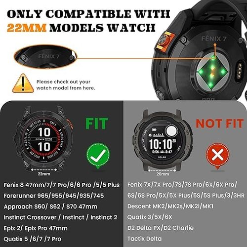 22mm-Quickfit-Bands for Garmin-Fenix-8-47mm - Magnetic Braided Replacement Strap for Garmin-Fenix-7/7 Pro/6/6 Pro/5/5 Plus Forerunner 965/955/945/Approach S70 47mm/S62/S60/Quatix 7 Smartwatch