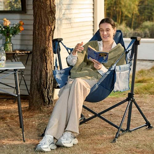 Portal Blue Hammock Camping Chair with Adjustable Recline and Carry Bag - 1 Pack