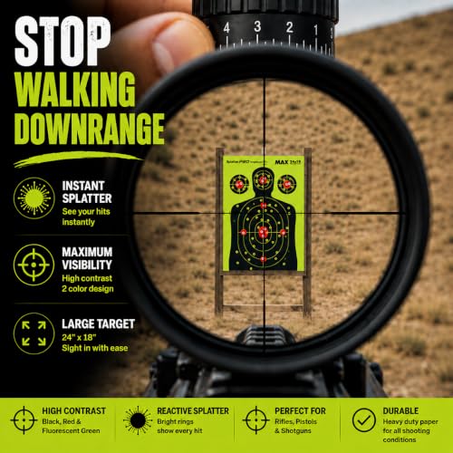 18x24 Extra Large Shooting Targets - Two Color Fluorescent Yellow & White - Variation 50