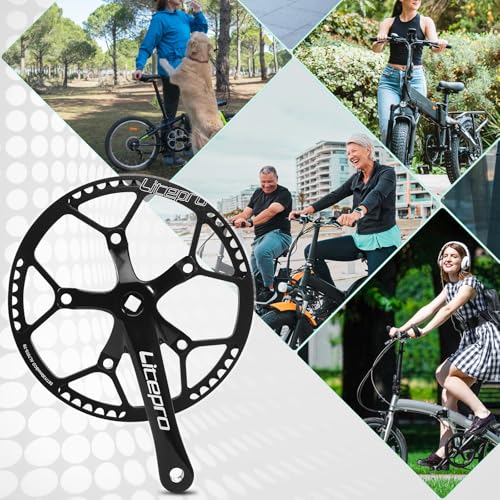 BUCKLOS Folding Bike Crankset 170mm 53T Chainring - Single Speed Aluminum Alloy