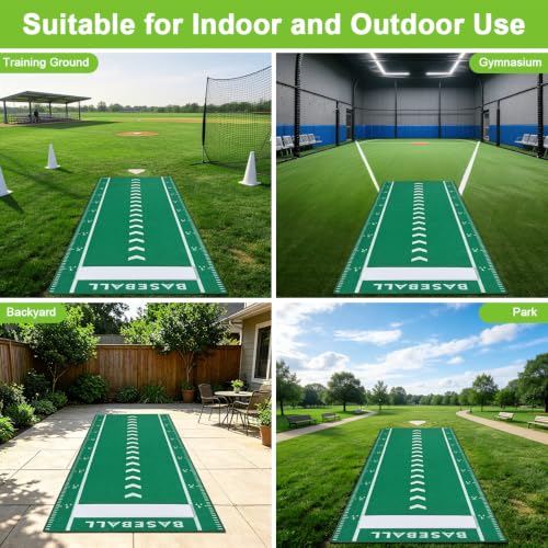 JOSTZHXIN Green Softball Pitching Mat 10x3FT Non-Slip Training Pad for Youth Baseball & Softball