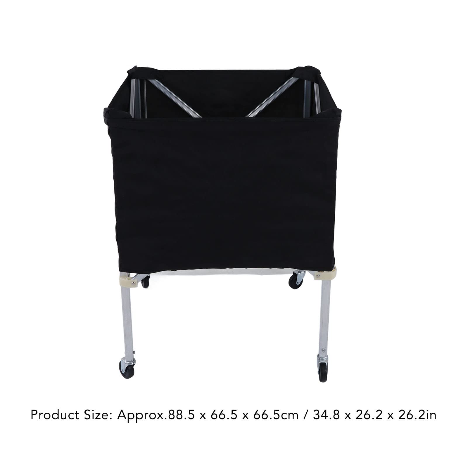 Foldable Ball Storage Cart, Wheeled Sports Organizer for Basketball Soccer Volleyball 8-Ball Capacity Portable