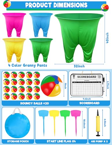 Outdoor Adult Yard Game Set - Granny Pants Party Game for 4 Players with Scoreboard & Storage Bag - Halloween Themed