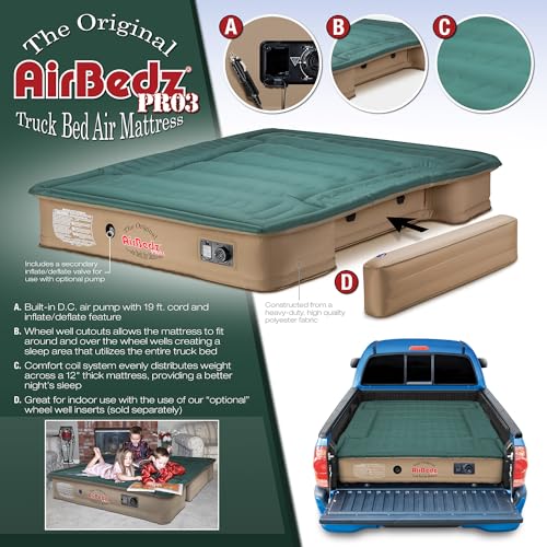 Truck Bed Air Mattress - Full Size 6' - 6.5' for Short Beds, Puncture-Resistant, Inflatable Support